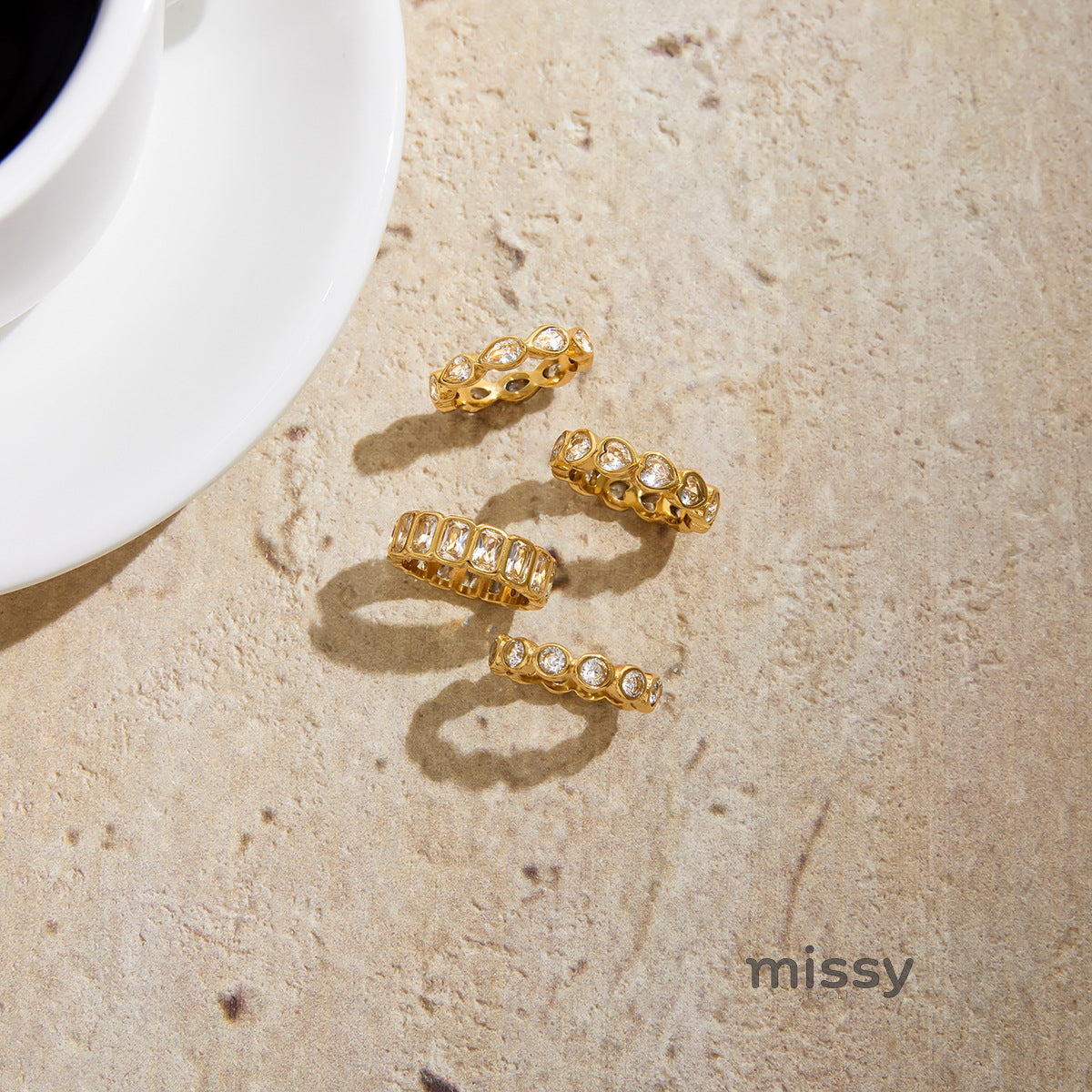 Nomi Heart Stacking Rings [OHV2SSHP]