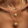 Oaklyn Layered Sunflower Starfish Necklace Set