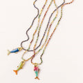 Ocean Fish Pendant Cord Necklace [DWC6JQ44]