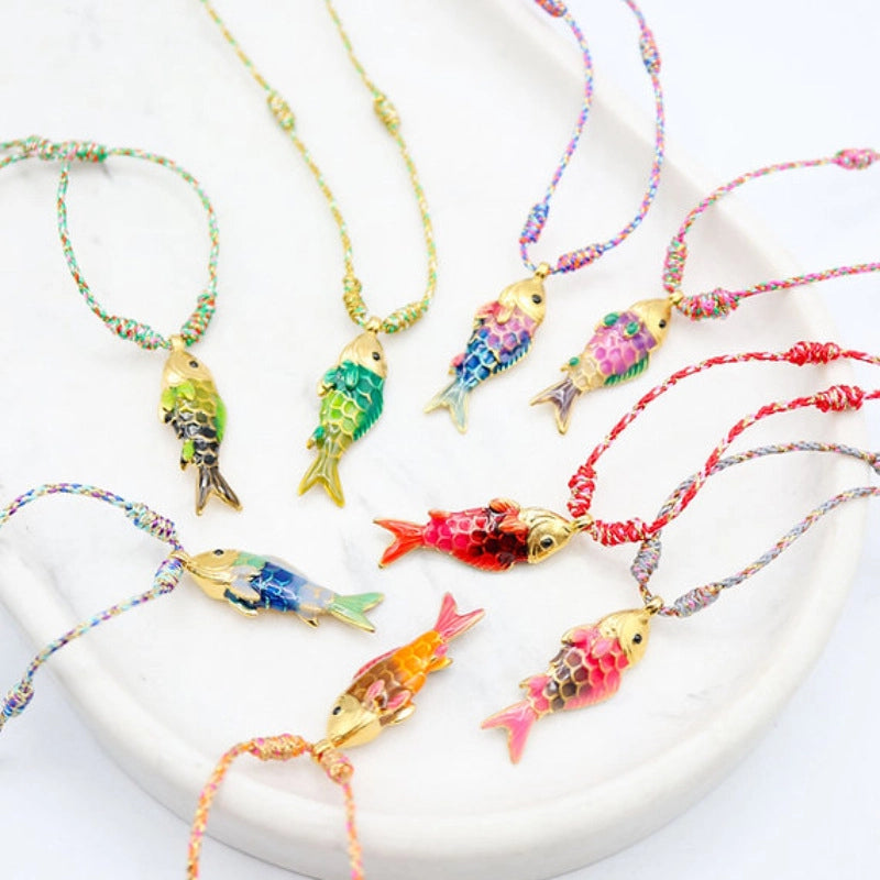 Ocean Fish Pendant Cord Necklace [WI8DVRIW]