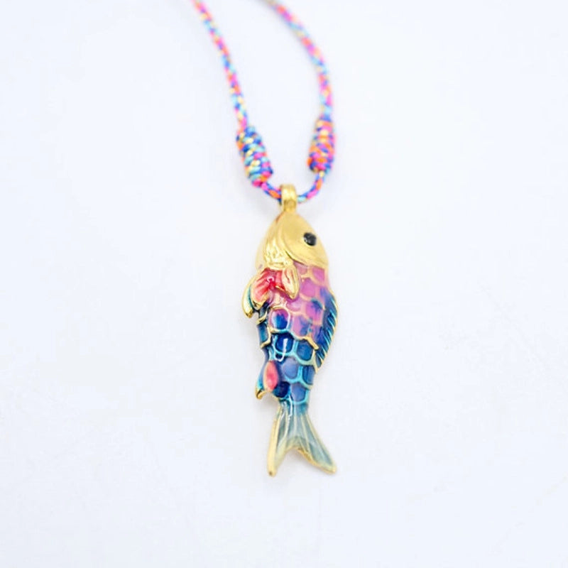 Ocean Fish Pendant Cord Necklace [ZQX0RK08]