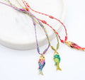 Ocean Fish Pendant Cord Necklace [26H6PKKF]