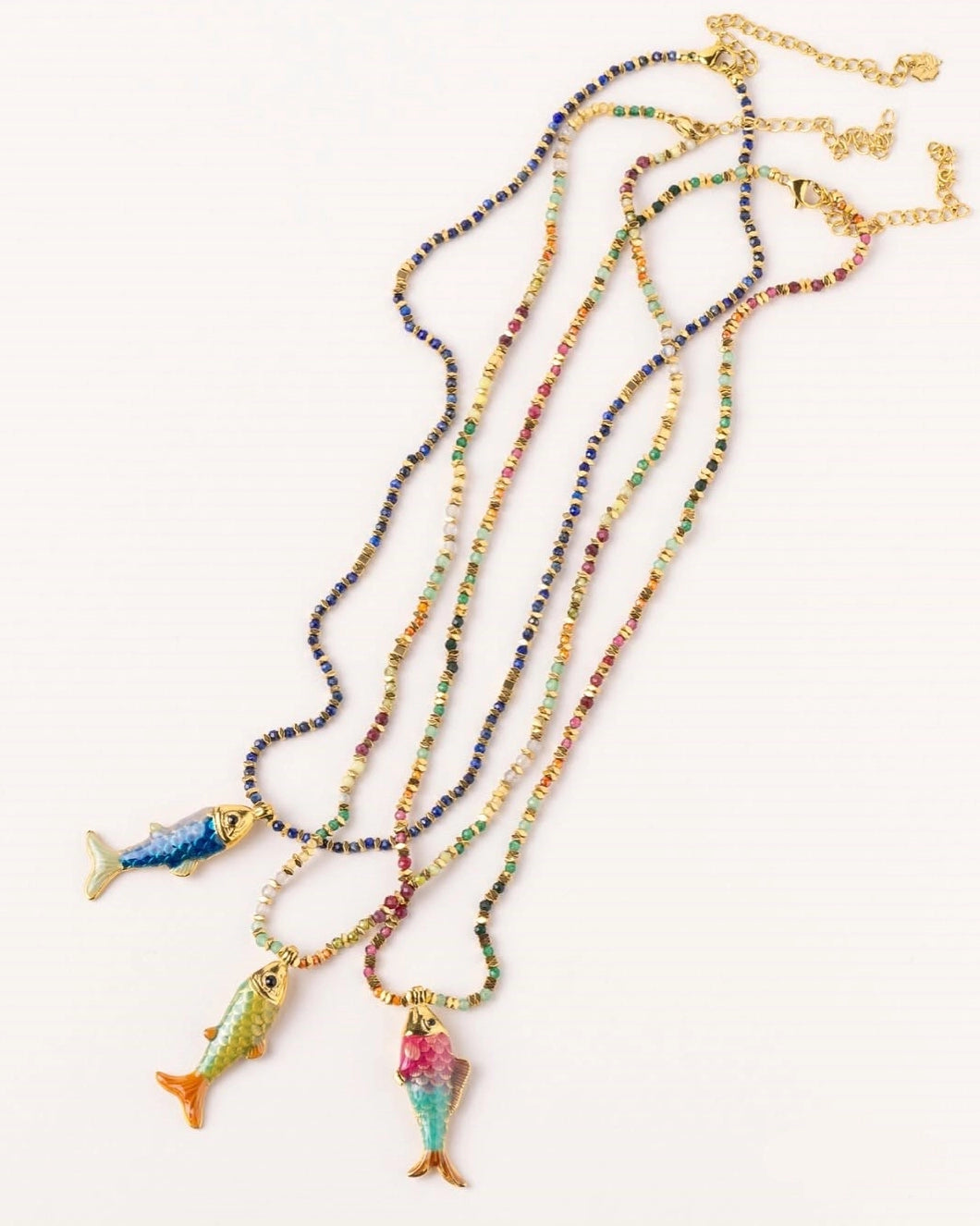 Ocean Fish Pendant Cord Necklace [HZXLU0S2]
