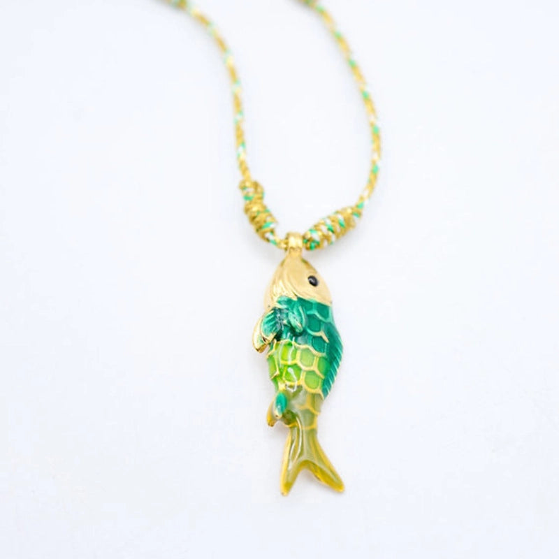Ocean Fish Pendant Cord Necklace [Z9GTB8EG]