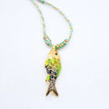 Ocean Fish Pendant Cord Necklace [KR8T2HO8]
