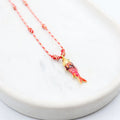 Ocean Fish Pendant Cord Necklace [31JDG49A]