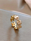 Open Band Ring with H Detail [RAC18MBQ]