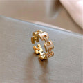 Open Band Ring with H Detail [PIRH6YEG]