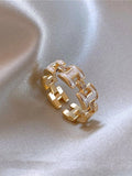 Open Band Ring with H Detail [XDQDDI4S]