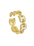 Open Band Ring with H Detail [0QCK4AXK]