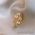 Open Band Ring with H Detail [9OWG6Q20]