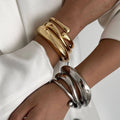 Open Cuff Bangle Bracelet [MIF660NL]