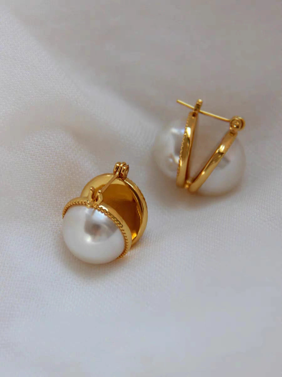 Open Pearl Hoop Earrings [VNUXZTD0]