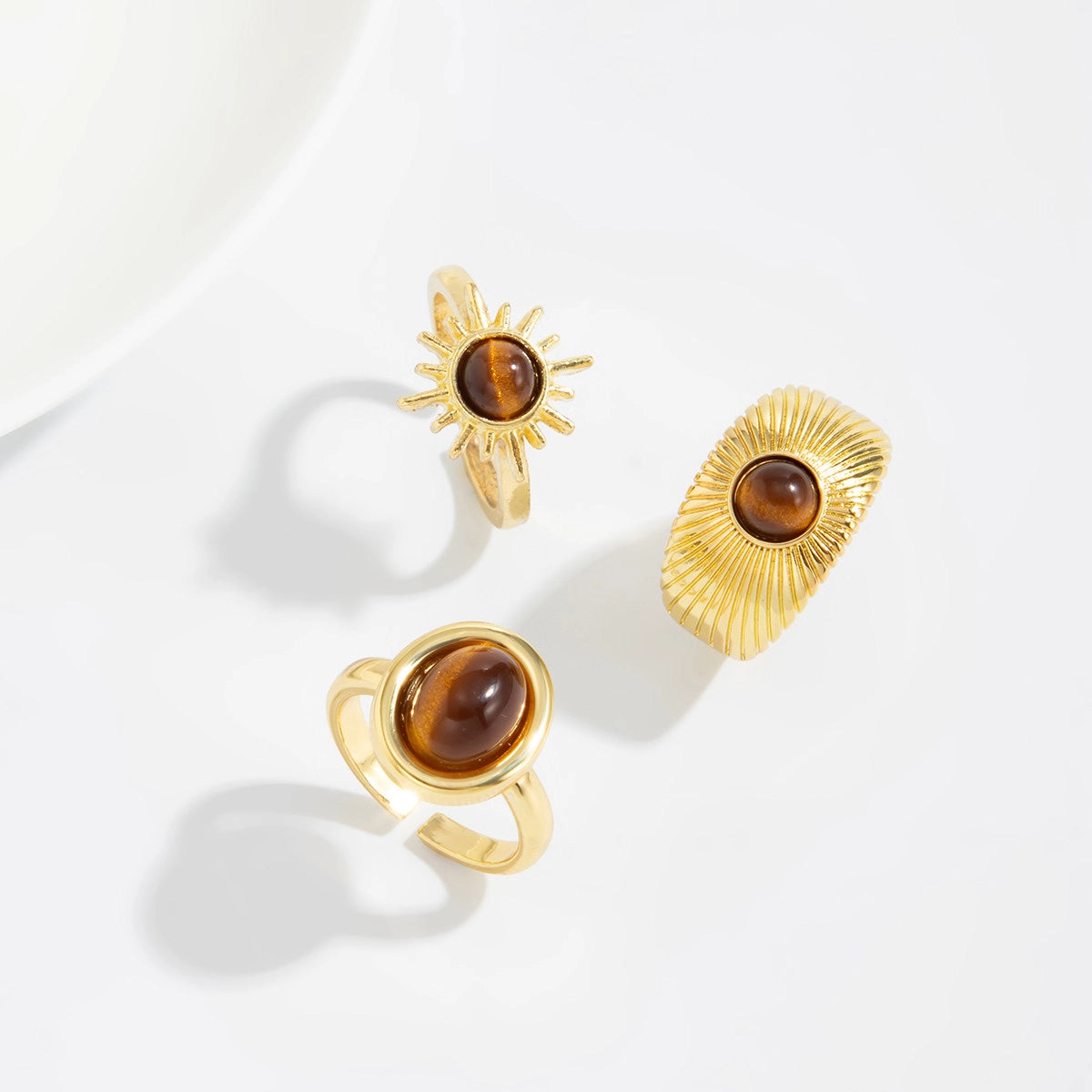 Organic Gemstone Open Ring Set [WLM65QJW]