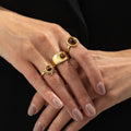 Organic Gemstone Open Ring Set [IRN5ARBF]