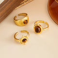 Organic Gemstone Open Ring Set [WRRE1J1Q]