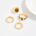 Organic Gemstone Open Ring Set [0RI679SJ]