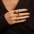 Organic Gemstone Open Ring Set [ZJ0XSGP2]