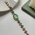 Oval Bracelet Watch with Stones [22FODCJW]