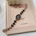 Oval Bracelet Watch with Stones [4BYMMBKV]
