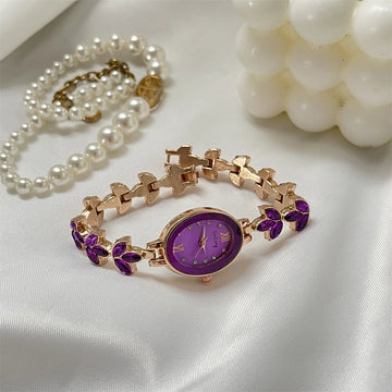 Oval Bracelet Watch with Stones [S9A312EX]