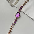Oval Bracelet Watch with Stones [CQSB6P77]