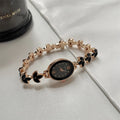 Oval Bracelet Watch with Stones [474BE7KT]