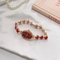 Oval Bracelet Watch with Stones [UGL0S40S]