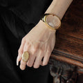 Oval Citrine Gold Ring [DNUAF75B]