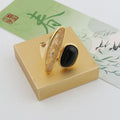 Oval Citrine Gold Ring [Y7UKDN80]