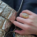 Oval Citrine Gold Ring [FDP389MT]