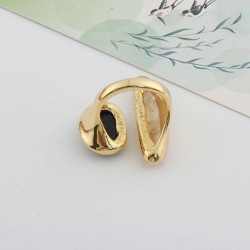 Oval Citrine Gold Ring [2FNH0JUB]