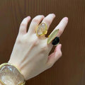 Oval Citrine Gold Ring [QQKYHP2X]