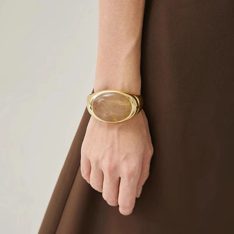 Oval Citrine Gold Ring [BVG36E6X]