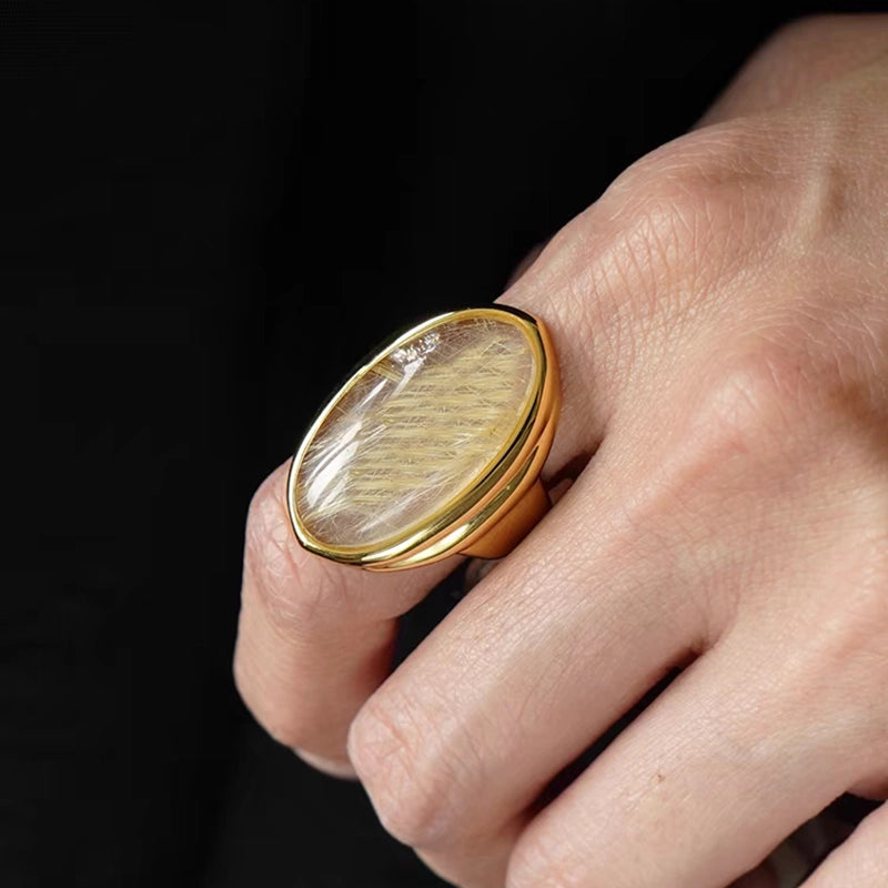 Oval Citrine Gold Ring [O6OAAFZ8]