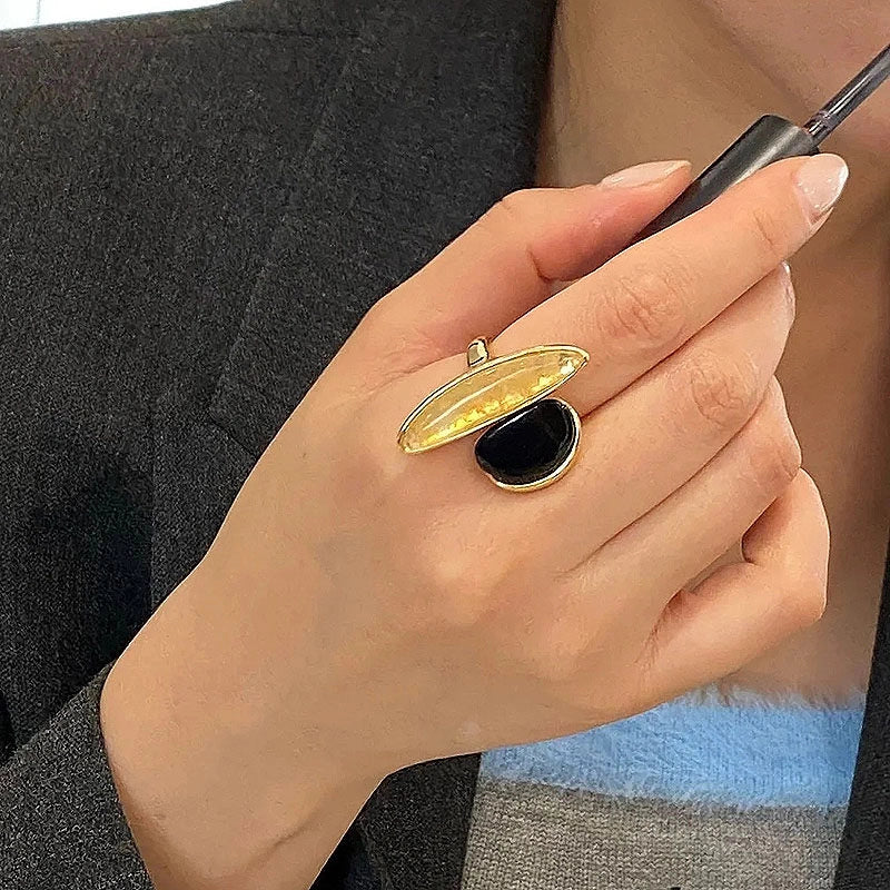 Oval Citrine Gold Ring [OWCLLZDB]