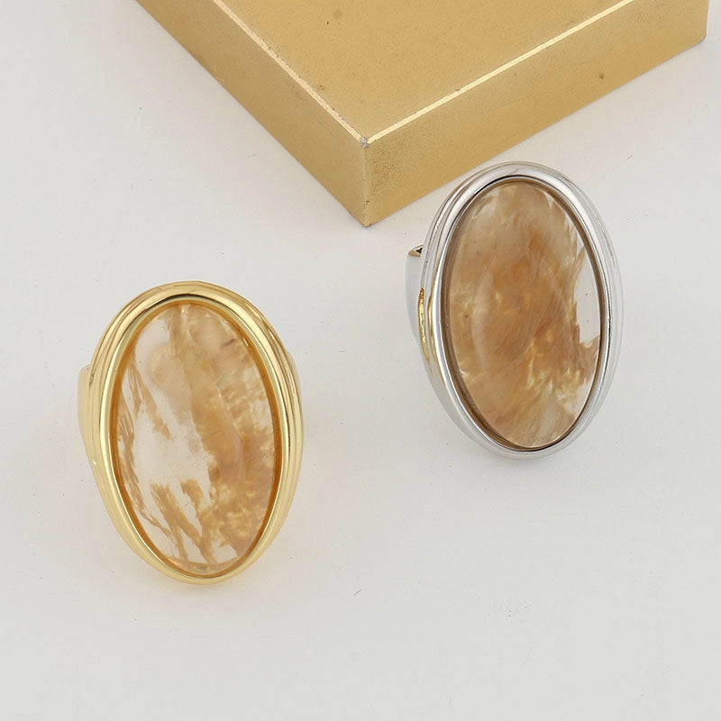 Oval Citrine Gold Ring [D2RZPU8O]