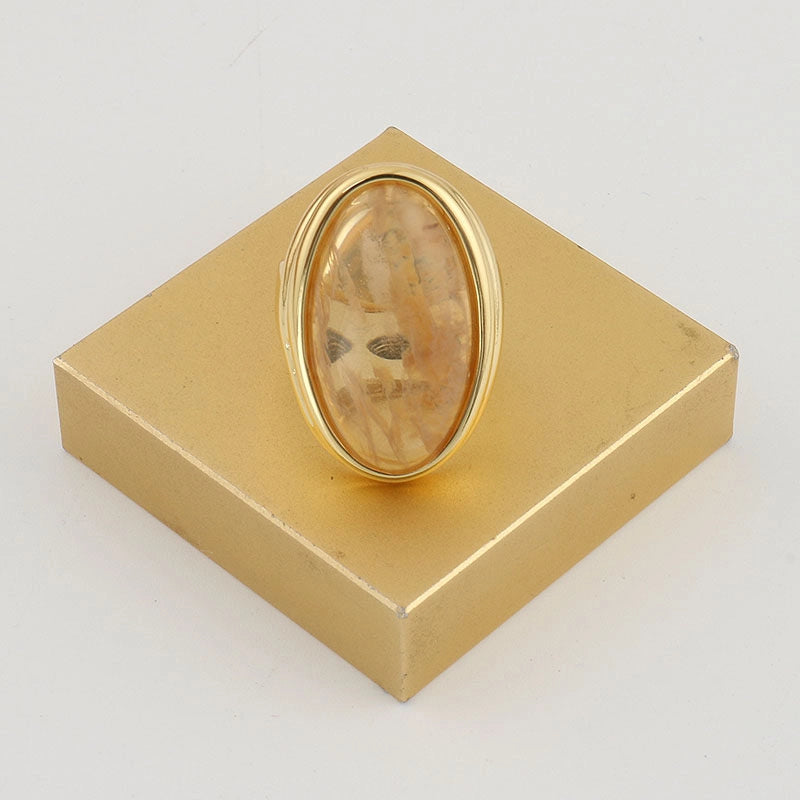 Oval Citrine Gold Ring [PYIQVV08]