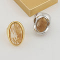 Oval Citrine Gold Ring [EO6249LW]