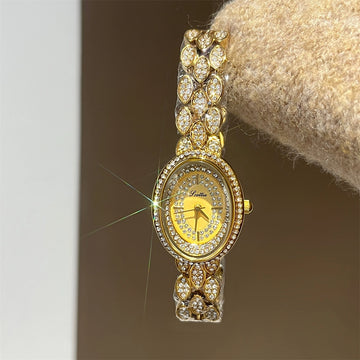Oval Crystal Embellished Bracelet Watch [3530UCKL]
