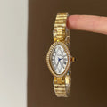 Oval Crystal Embellished Bracelet Watch [HKEM36HN]