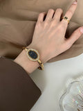 Oval Vintage Gold Bracelet Watch [Y7RWEYWO]