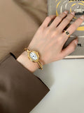 Oval Vintage Gold Bracelet Watch [Q15GEMRR]