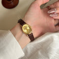 Oval Vintage Leather Strap Watch [O1378IIP]