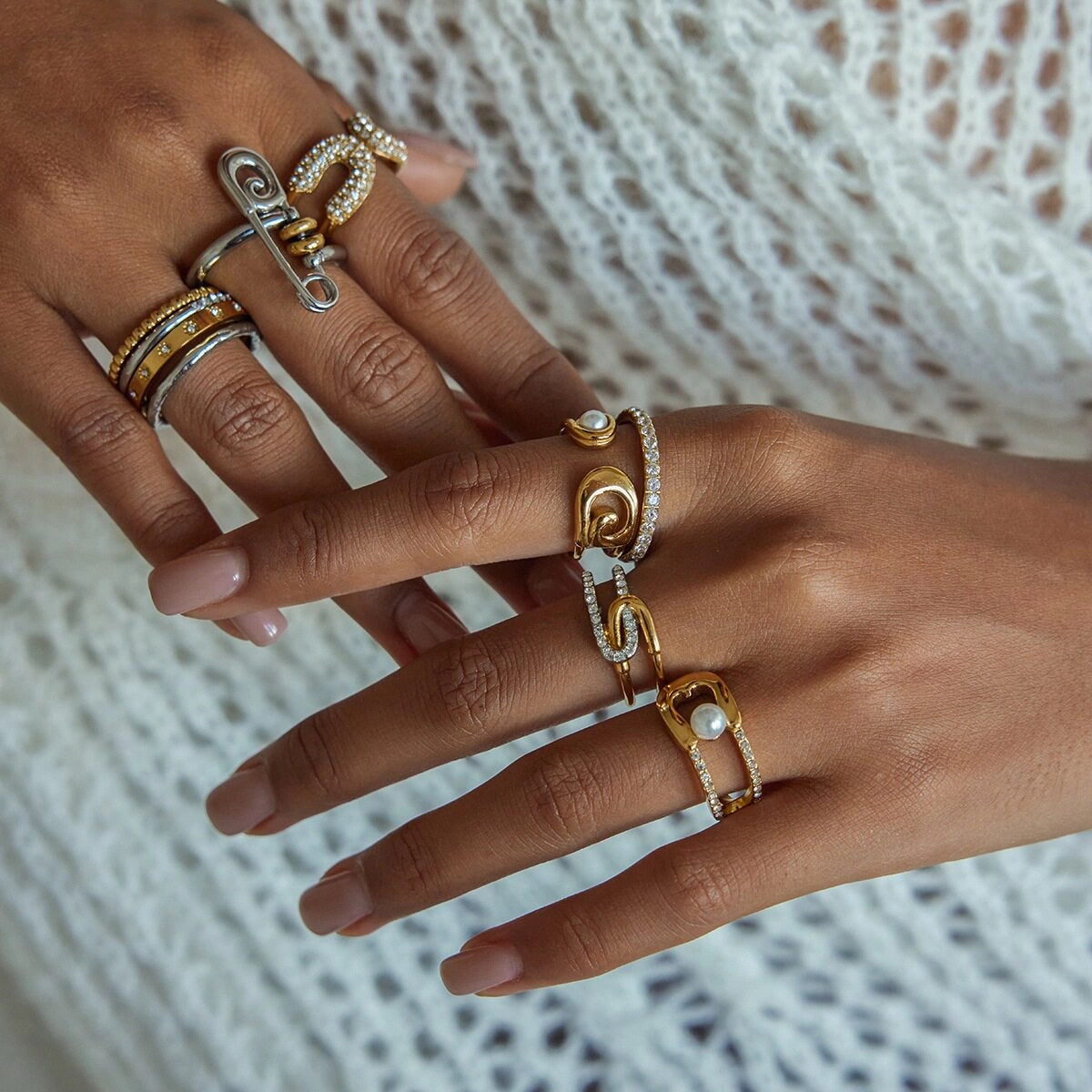 Paperclip Link Gold Ring [27YBUA3C]