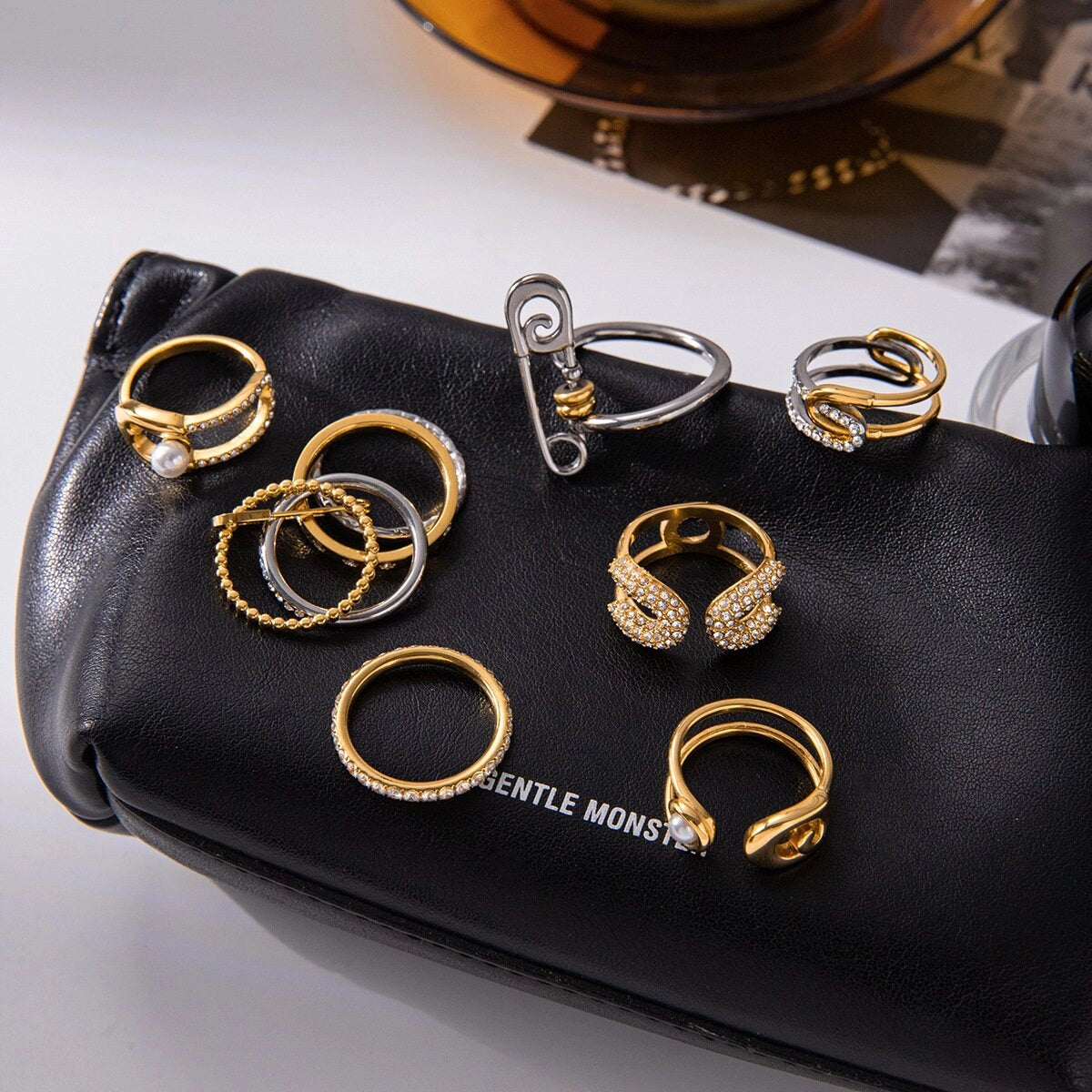 Paperclip Link Gold Ring [52AVTTYQ]