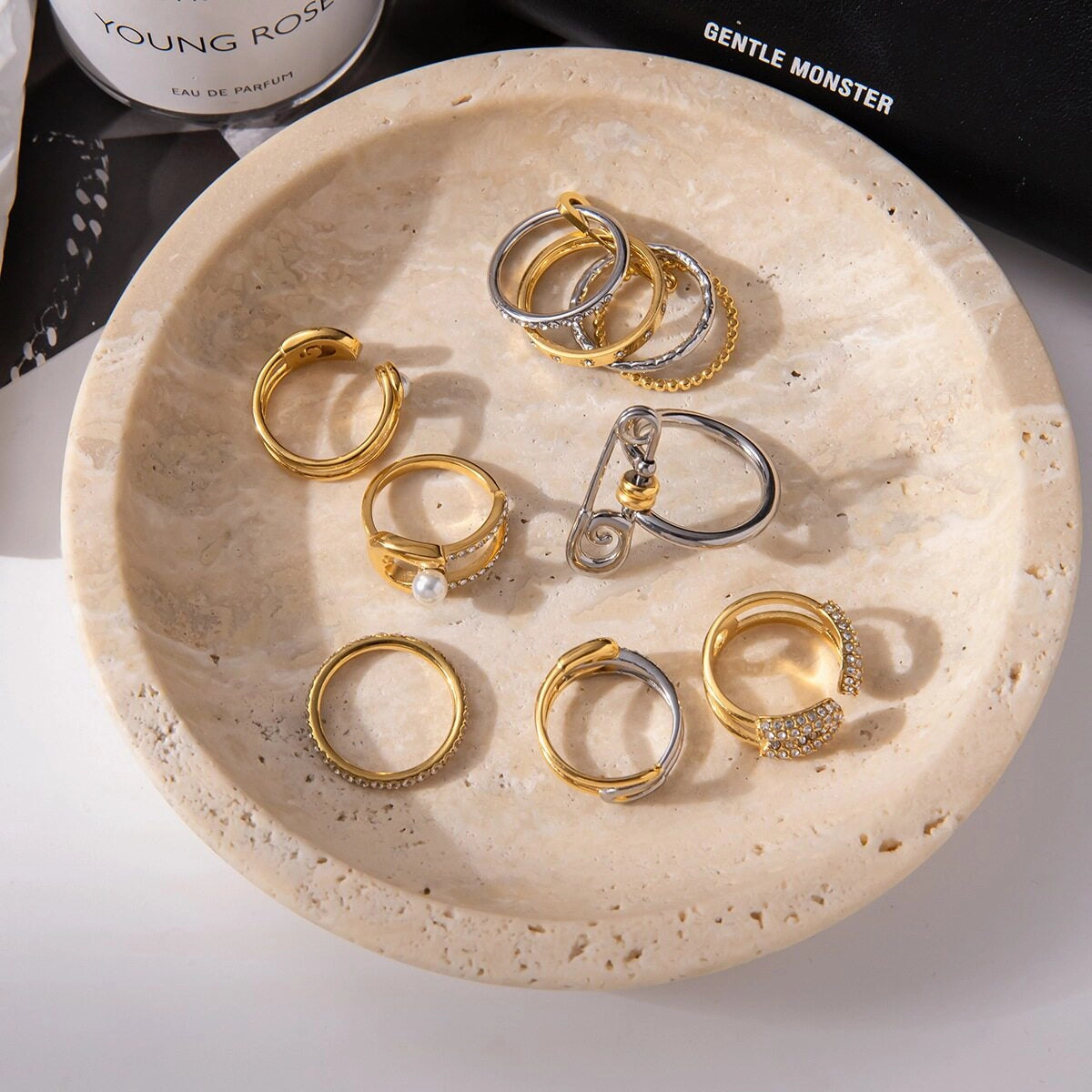 Paperclip Link Gold Ring [DAUB0J4F]