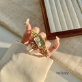 Parnika Gold Rectangle Watch [E57XMV9U]