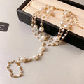 Pearl and Chain Layered Anklet [LHQ6NLFK]