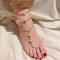 Pearl and Chain Layered Anklet [HPTNSN78]